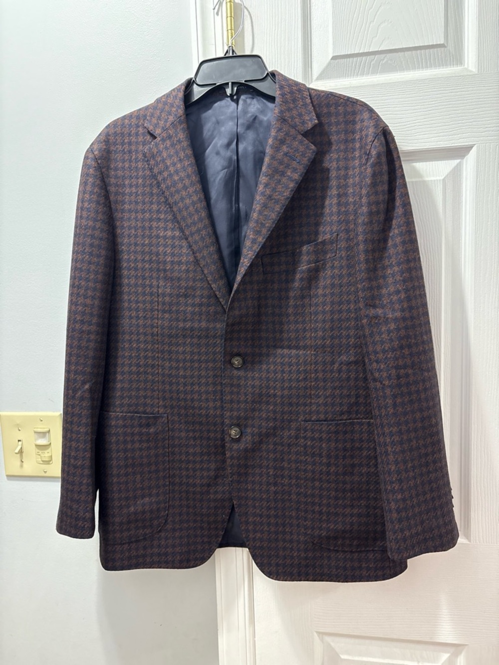 Suitsupply Havana Patch Houndstooth Wool Blazer Size 42S